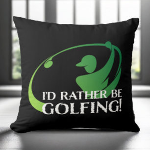 Cojín Decorativo Golf Golfing Golfer Moderno Deporte Negro Verde Ho