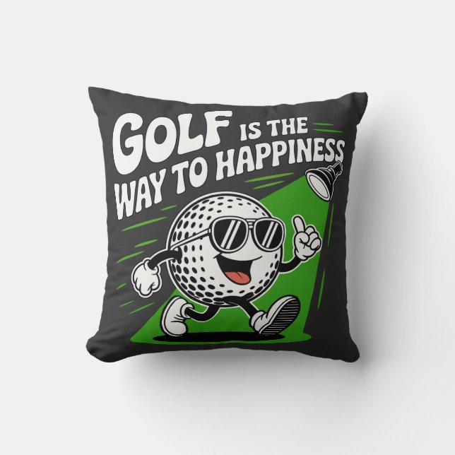 Cojín Decorativo Golf is the way to happiness (Anverso)