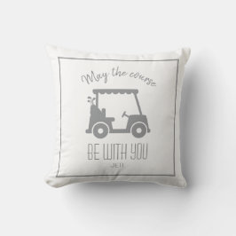 Cojín Decorativo Golfista de Campo de Golf Cita Gris Carrito de Gol