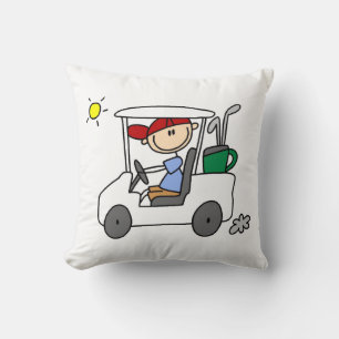 Cojín Decorativo Golfista en Carrito de Golf