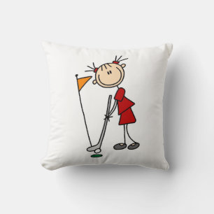 Cojín Decorativo Golfista femenina de palitos