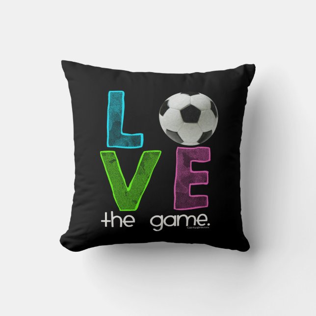 Cojín Decorativo Golly chicas: Fútbol - ame el juego (Anverso)