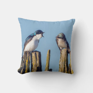 Cojín Decorativo Golondrina bicolor macho y hembra