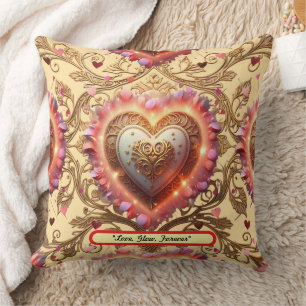 Cojín Decorativo "Golpe de corazón dorado"