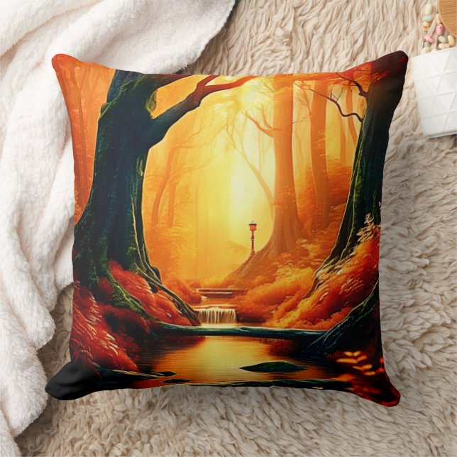 Cojín Decorativo Golpe dorado del bosque encantado (Manta)