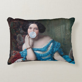 Cojín Decorativo Goma de burbuja Diva en satén azul