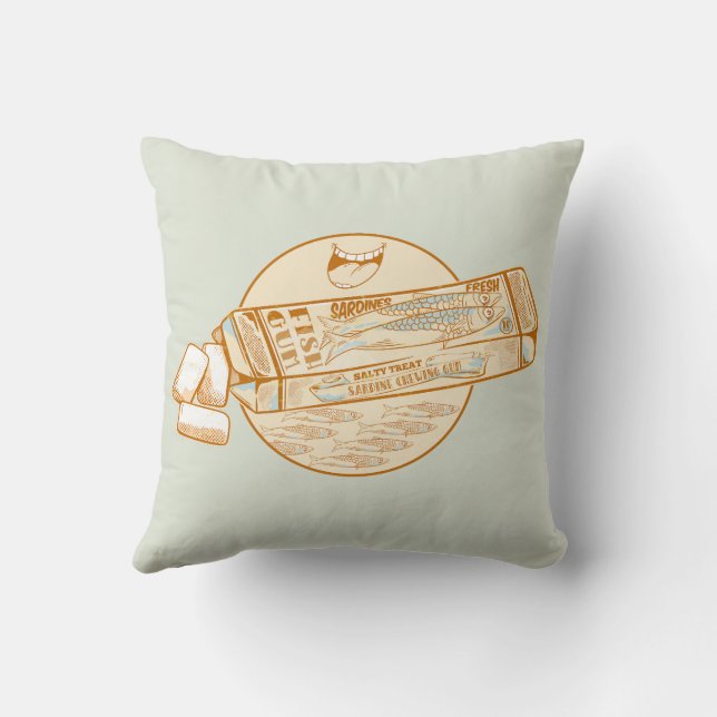 Cojín Decorativo Goma de chicle aromatizado con sardina (Reverso)
