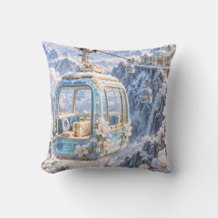 Cojín Decorativo Gondola Floral Azul Hielo Palacio Alpino