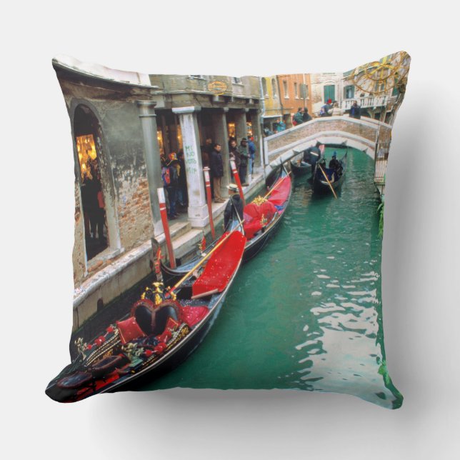Cojín Decorativo Góndolas en un canal veneciano (Anverso)