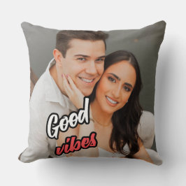 Cojín Decorativo Good Vibes Couple Photo Throw Pillow