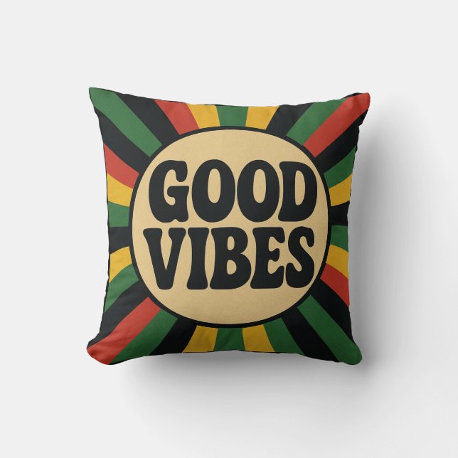 Cojín Decorativo Good Vibes Retro Reggae Pillow (Anverso)
