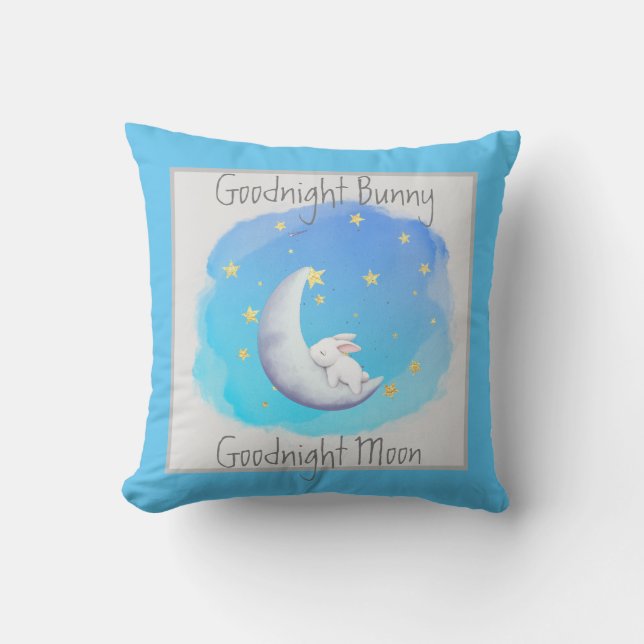 Cojín Decorativo Goodnight Bunny Moon Personalizable (Anverso)