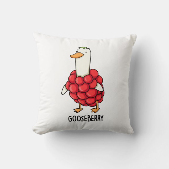 Cojín Decorativo Gooseberry Funny Berry Pun (Anverso)