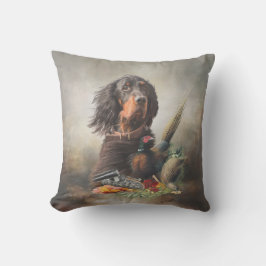 Cojín Decorativo Gordon setter con faisanes, arte
