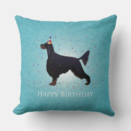 Cojín Decorativo Gordon Setter Happy Birthday Design