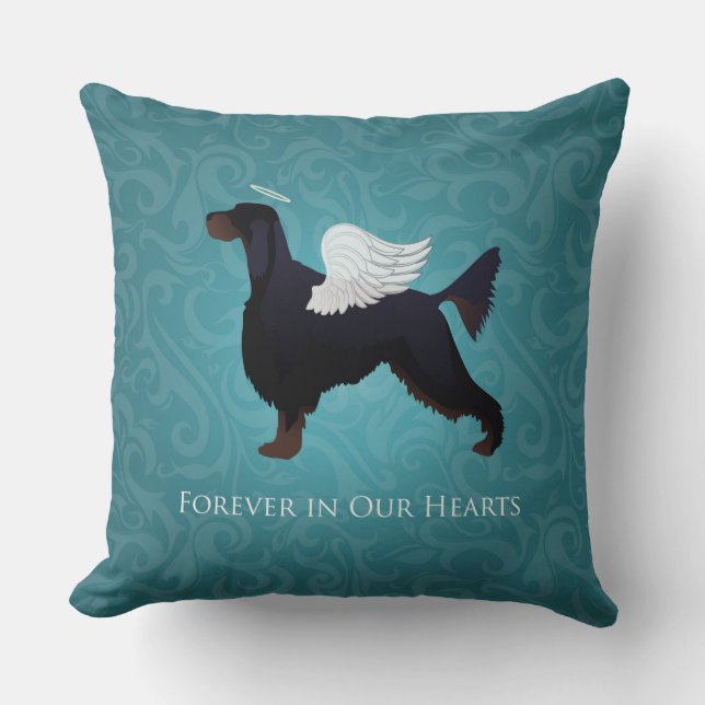 Cojín Decorativo Gordon Setter Mascota Memorial Dog Angel (Anverso)