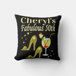 COJÍN DECORATIVO GORGEOUS GOLD 50TH BIRTHDAY DISEÑN