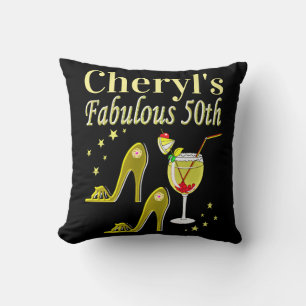 COJÍN DECORATIVO GORGEOUS GOLD 50TH BIRTHDAY DISEÑN