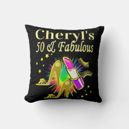 COJÍN DECORATIVO GORGEOUS GOLD PERSONALIZADO DE 50 AÑOS