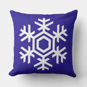 Cojín Decorativo Gorgoeus Invierno Azul Blanco Copo de Nieve Navida