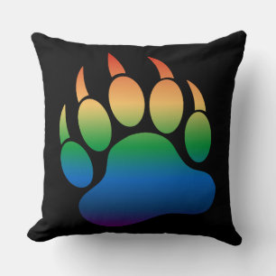 Cojín Decorativo Gorgoso Viñeta De Oso Gay Sobre Negro