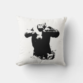 Cojín Decorativo Gorilla de arte pop blanco negro