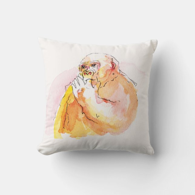 Cojín Decorativo Gorilla sucking fingers Cushion 指しゃぶりのゴリラクッション (Anverso)