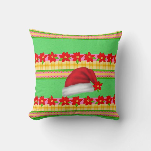 Cojín decorativo Gorra de navidades, Poinsettia Gr (Anverso)