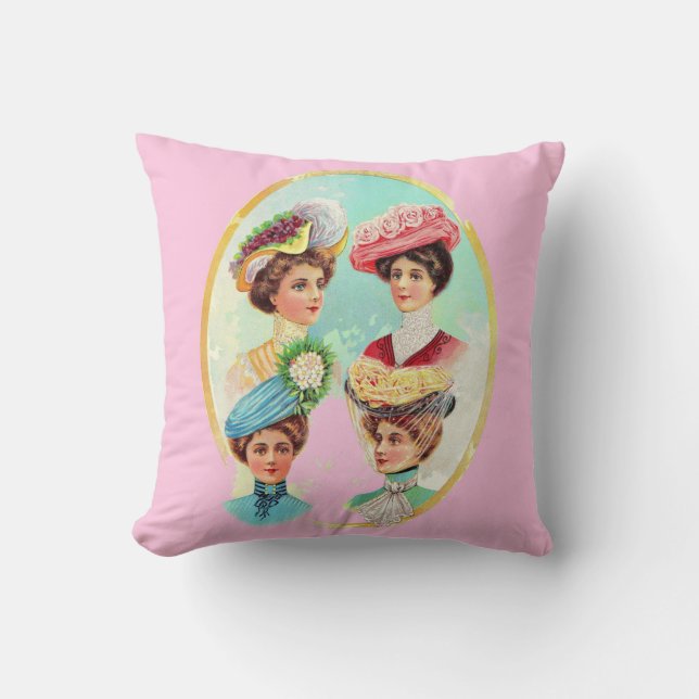 Cojín Decorativo gorras de verano de 1910 (Anverso)