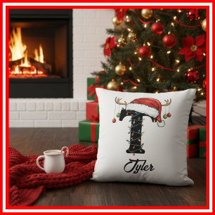 Cojín Decorativo Gorrito de Santa con Cuernos de Navidad para la Fa