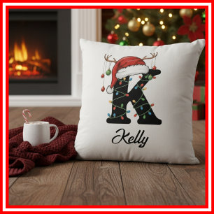 Cojín Decorativo Gorrito de Santa con Cuernos de Navidad para la Fa