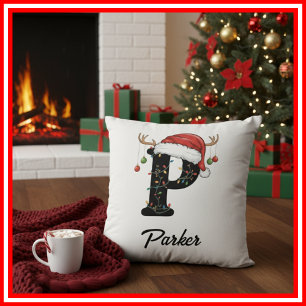 Cojín Decorativo Gorrito de Santa con Cuernos de Navidad para la Fa