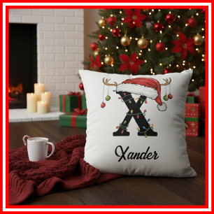 Cojín Decorativo Gorrito de Santa con Cuernos de Navidad para la Fa
