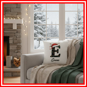 Cojín Decorativo Gorrito de Santa con Cuernos de Navidad para la Fa