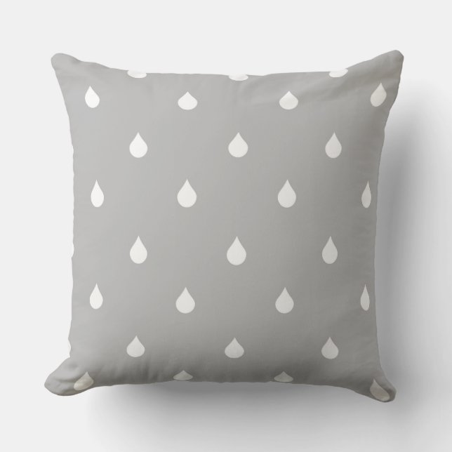 Cojín Decorativo gotas de agua grises (Anverso)