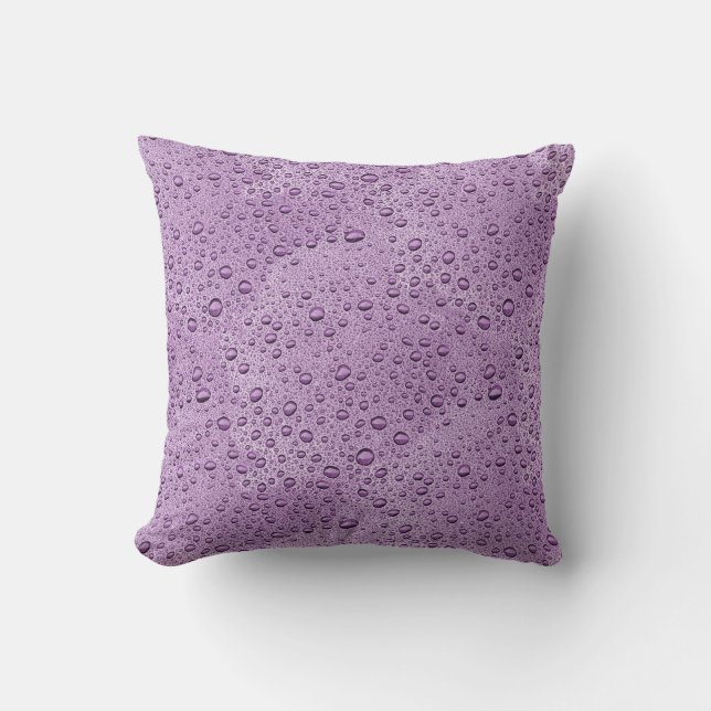 Cojín Decorativo Gotas de agua morada (Anverso)