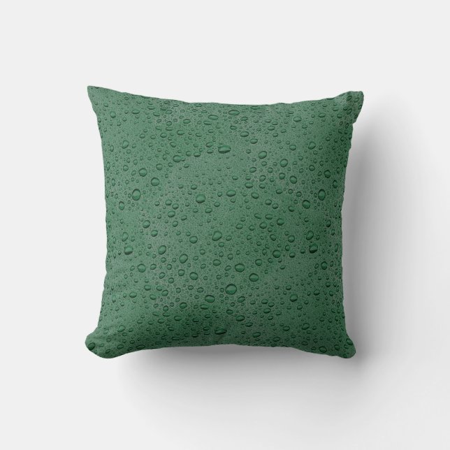 Cojín Decorativo Gotas de agua verde (Anverso)