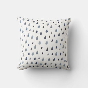 Cojín Decorativo Gotas de lluvia color agua, patrón índigo sin cost