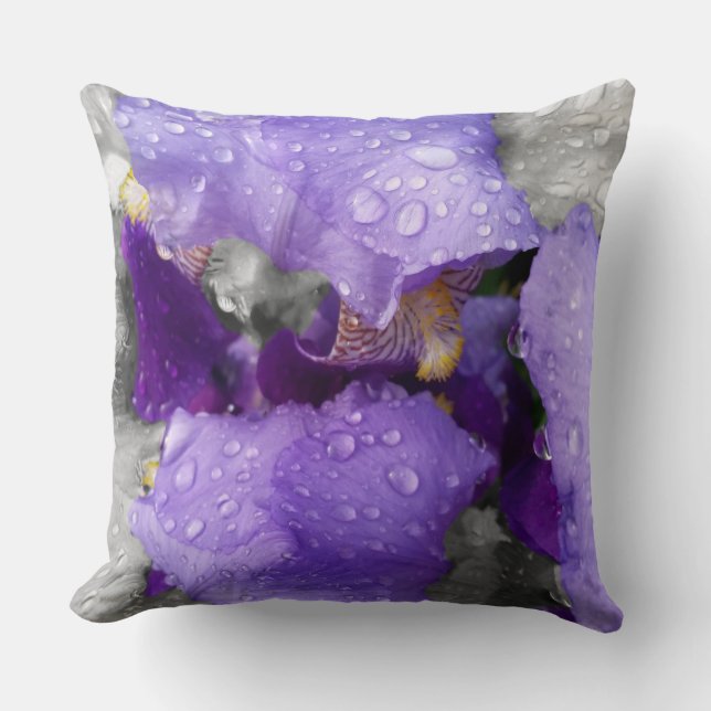 Cojín Decorativo gotas de lluvia sobre el iris (Anverso)