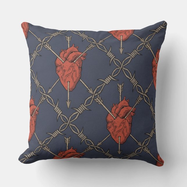 Cojín Decorativo Goth heart throw pillow (Anverso)