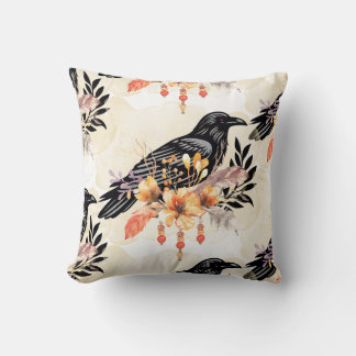 Cojín Decorativo Goth Raven Throw Pillow