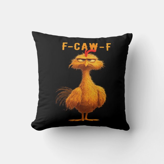 Cojín Decorativo Gothic F-Caw-F Crow Funny Humor (Anverso)