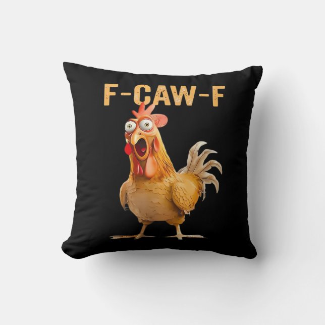 Cojín Decorativo Gothic Funny Humor Crow F-Caw-F (Anverso)
