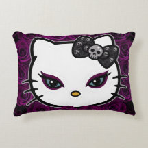 Gothic Kitty Skull Bow