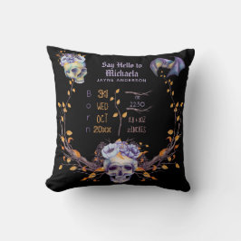 Cojín Decorativo GÓTICO bebé sorprende Chica morado negro de Hallow