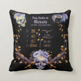 Cojín Decorativo GÓTICO bebé sorprende Chica morado negro de Hallow