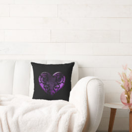 Cojín Decorativo Gótico filigrí Corazón púrpura