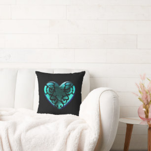 Cojín Decorativo Gótico filigrí Ice Blue Heart
