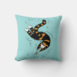 Cojín Decorativo Gótico Pastel Natación Cat Skeleton