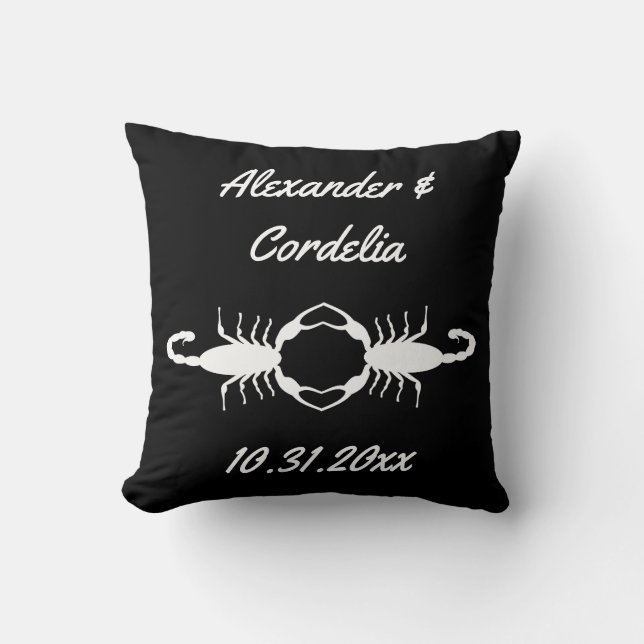 Cojín Decorativo Gótico Scorpions Custom Bodas Blancas (Anverso)